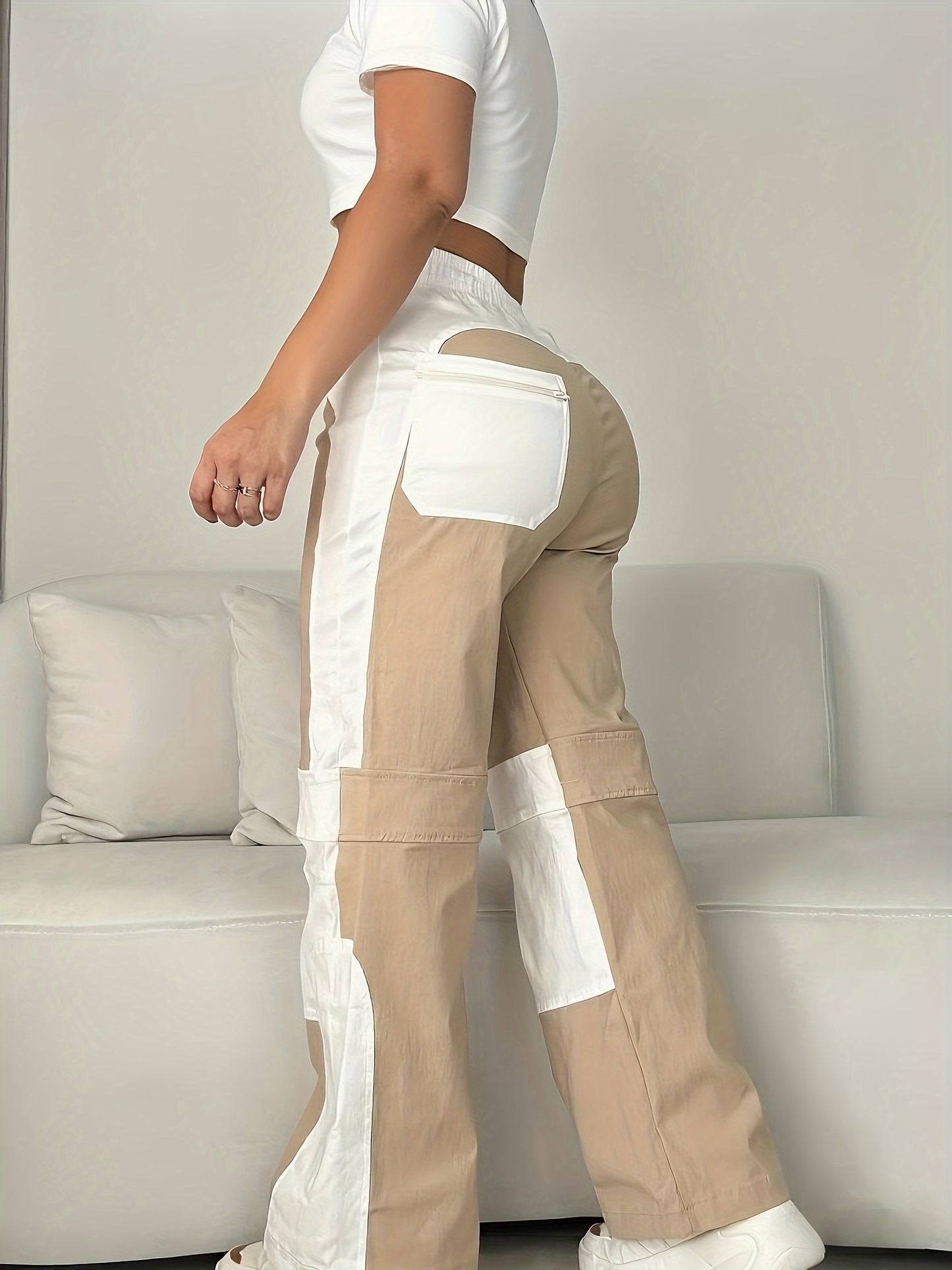 UrbanEase – Pantalon Cargo Femme Vintage à Blocs de Couleur by LSDLBoutique.ch