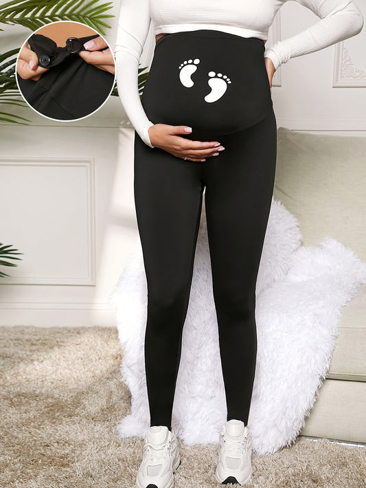Legging Grossesse Taille Haute Ajustable Longue Coupe Slim Confortable Pour Maman Moderne by LSDLBoutique.ch