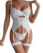 Angela - Floral White Lace Set