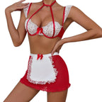 Louise - Red and White Lace - French Maid