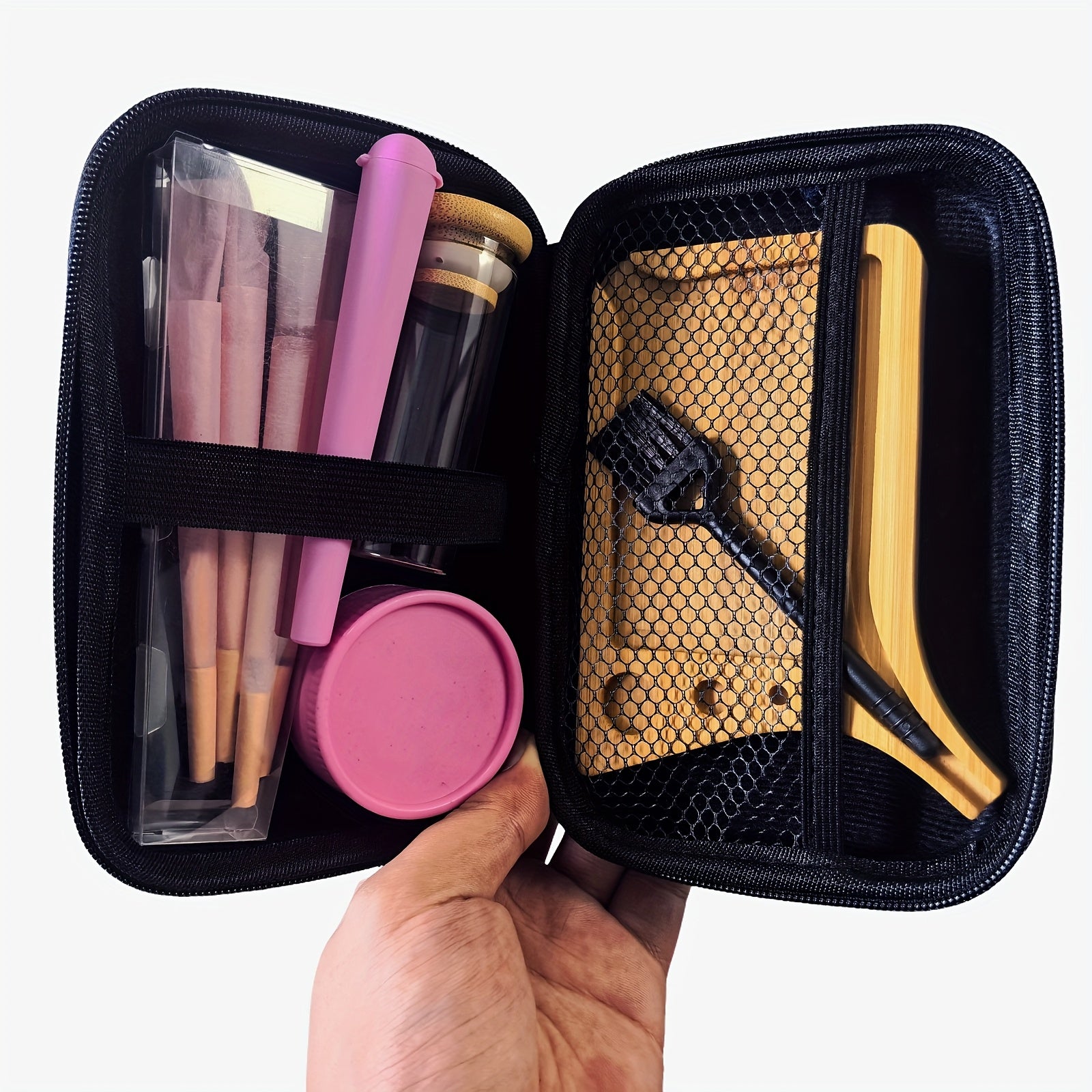 Set Fumeur 7pcs : Plateau, Pipe, Grinder, Sachet Anti-Odeur, Feuilles by LSDLBoutique.ch