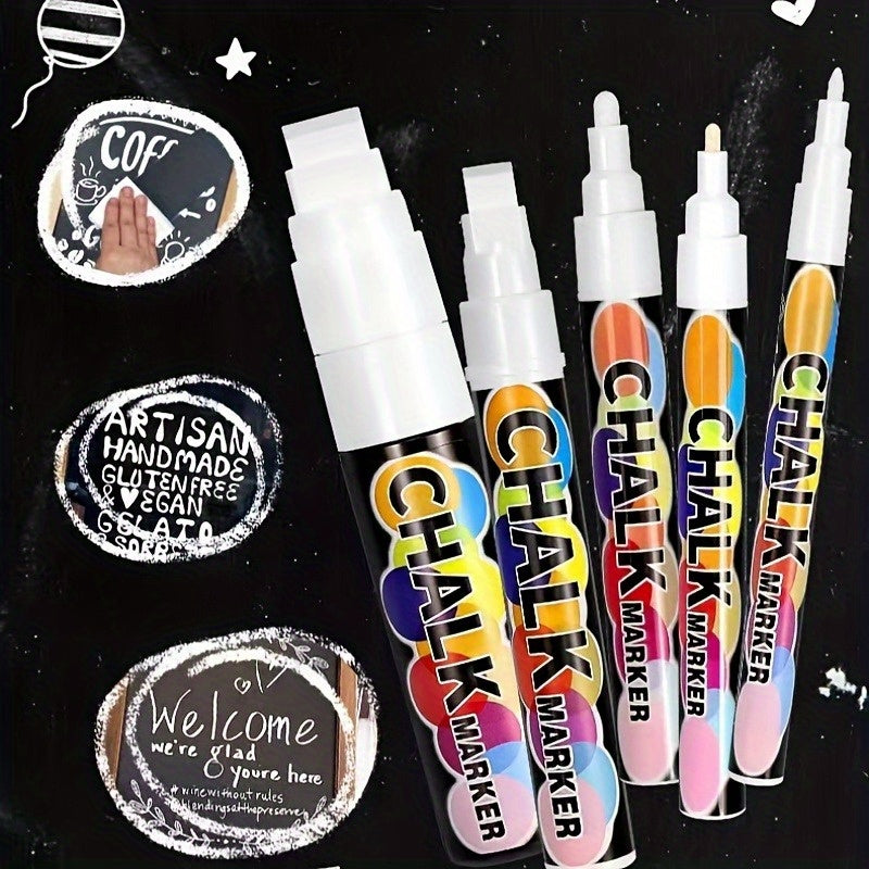 Lot de 5 Marqueurs Blancs à Encre Effaçable – Pour Verre, Tableau, Miroir – Pointes Précises & Lavables à l’Eau by LSDLBoutique.ch