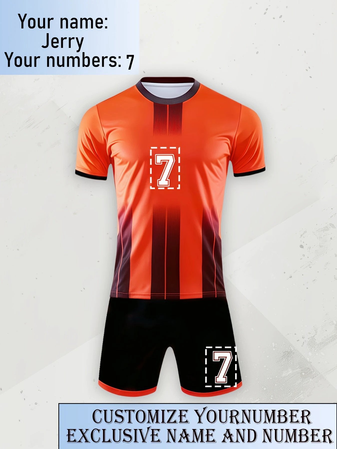 Schnelltrocknendes Fußballtrikot mit Nummern und Namen