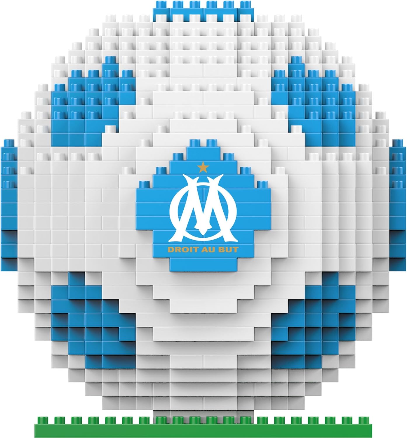 FOCO Licence Officielle Olympique de Marseille Modèle 3D de Jouet de Football en Briques BRXLZ
