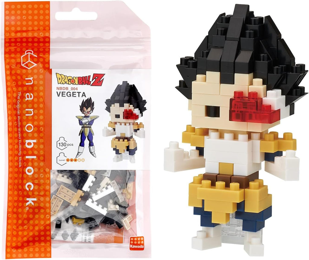 NANOBLOCKS Bandai - Nanoblock - Vegeta - Dragon Ball Z - Mini figurine en briques - Jeu de construction - Kit construction figurine manga Vegeta pixel - NBDB004