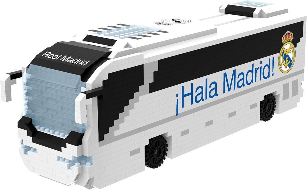 FOCO Jouet de construction de football Real Madrid CF BRXLZ Bus de l’équipe sous licence officielle