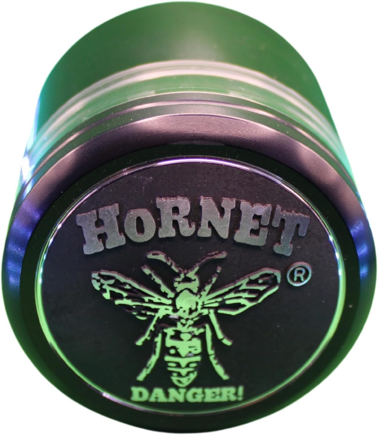 HORNET Grinder Métal “Danger!” – Broyeur d’Herbes 3 Parties avec Couvercle Aimanté – Compact et Robuste – Plusieurs Coloris (Noir)