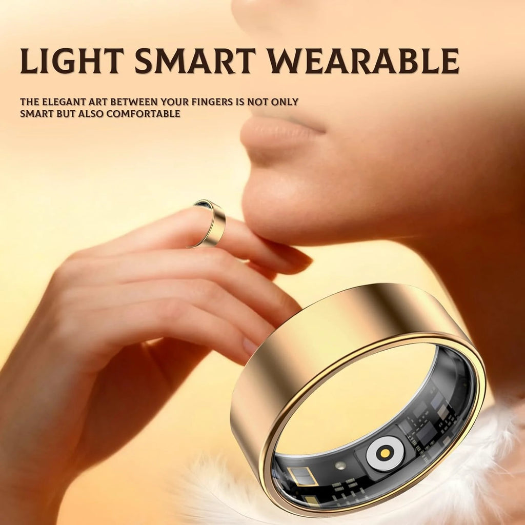 Smart Ring for Women and Men, Fitness Tracker with Heart Rate Monitor, Sleep, 100+ Sports, Pedometer, IP68 Waterproof, No Subscription for iOS/Android (Silver, 8)