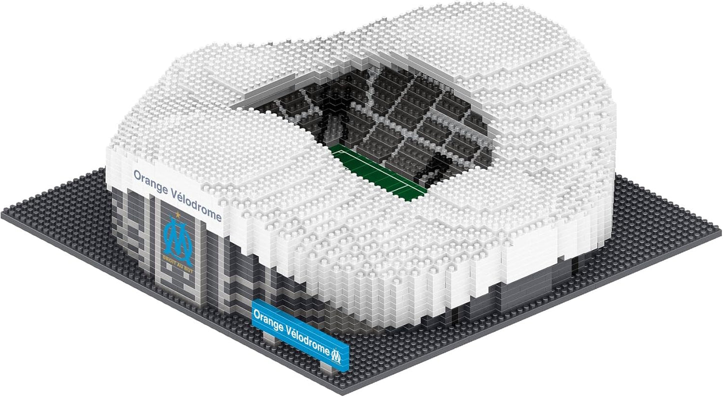 FOCO Offizielles Lizenzprodukt Olympique de Marseille Orange Vélodrome BRXLZ-Steine 3D-Fußballstadion BAU-Set