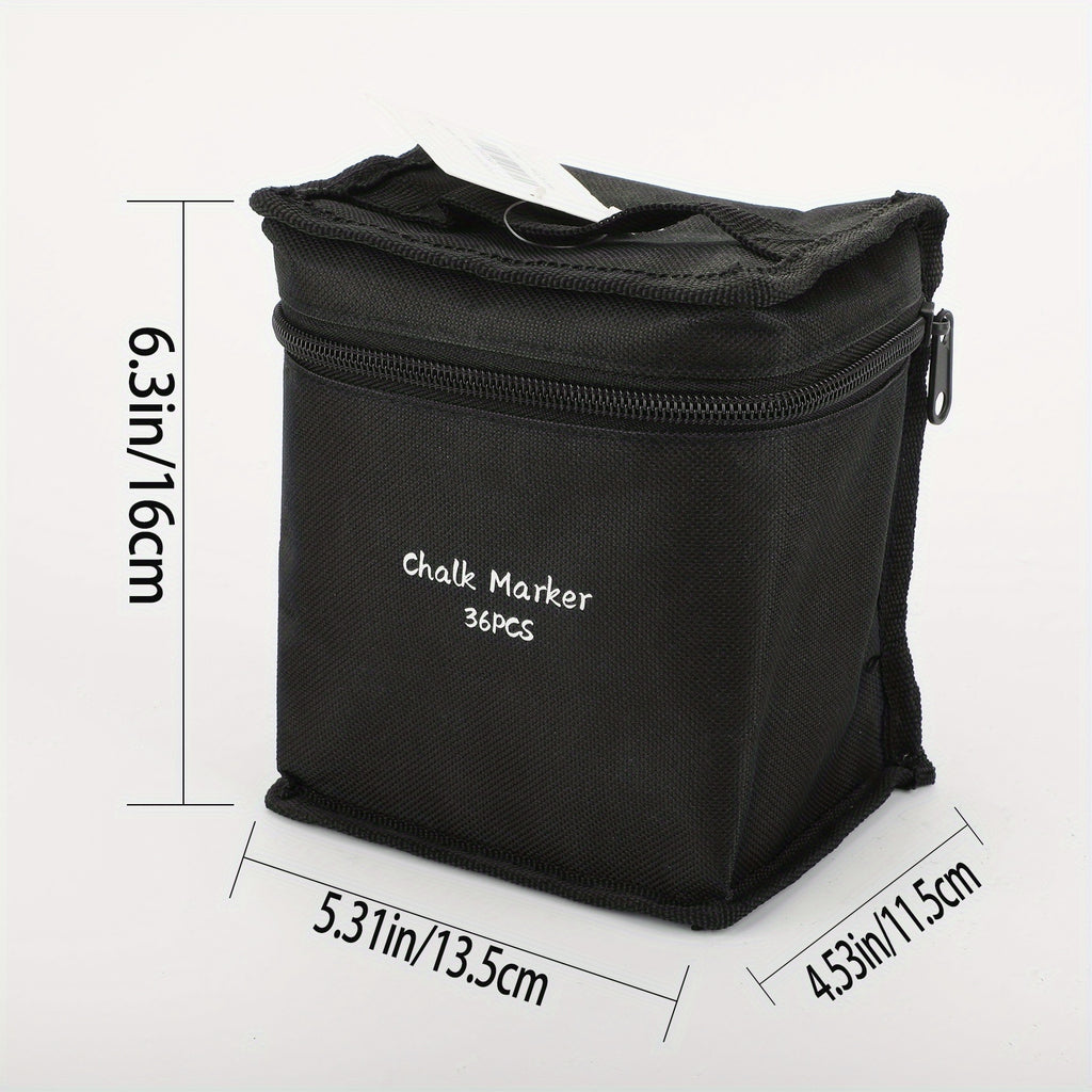 36 Marqueurs Craie Effaçables à l’Eau – Pointes Réversibles Biseautée/Ronde – Pour Tableau, Vitre, Miroir – Encre Lavable by LSDLBoutique.ch