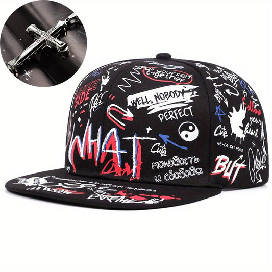 Ensemble Streetwear Deux Pièces Casquette Hip Hop Avec Broderie Soignée Et Collier Décoratif Pour Look Urbain Moderne by LSDLBoutique.ch