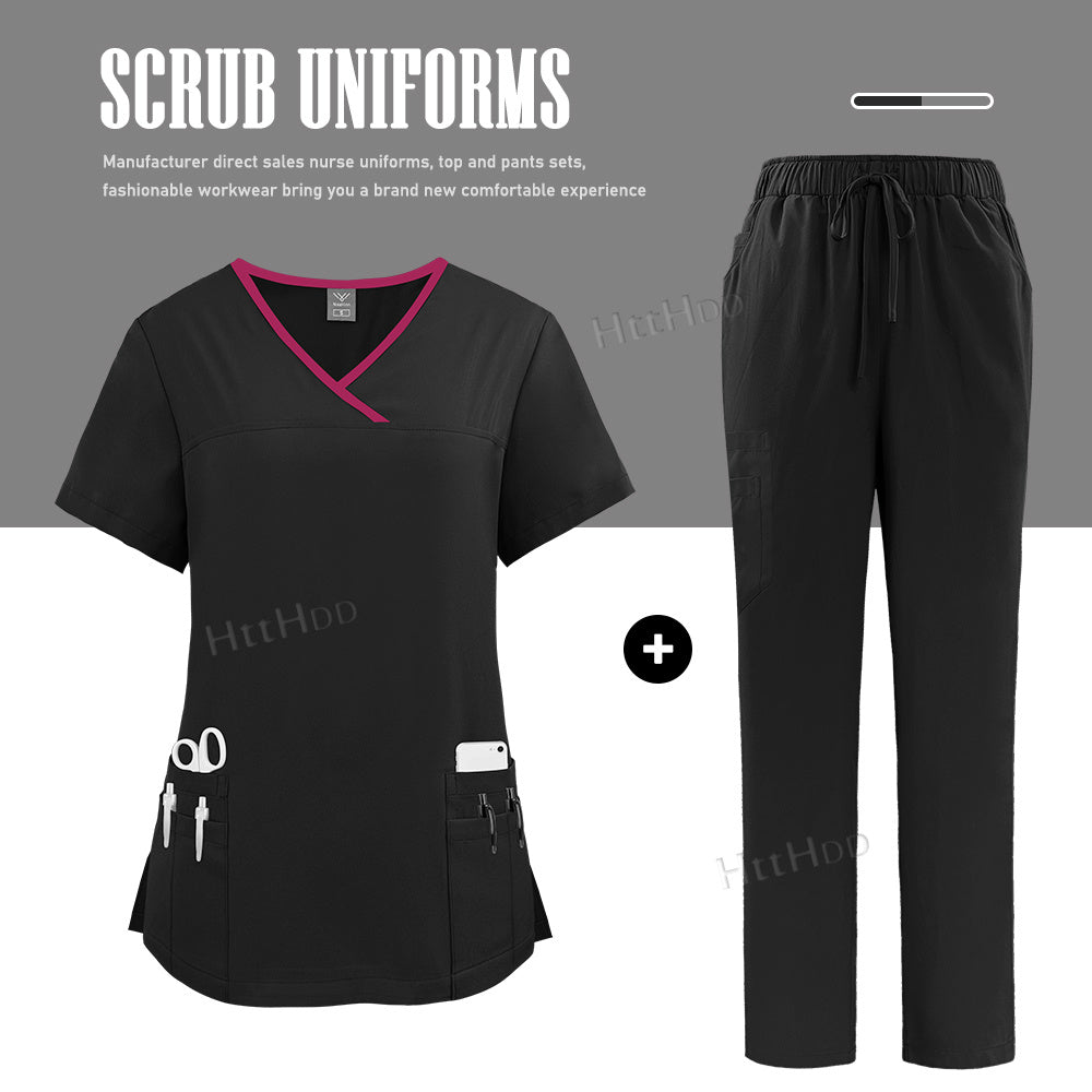 CareFit – Tunique Médicale Femme Col V & Pantalon, Séchage Rapide by LSDLBoutique.ch