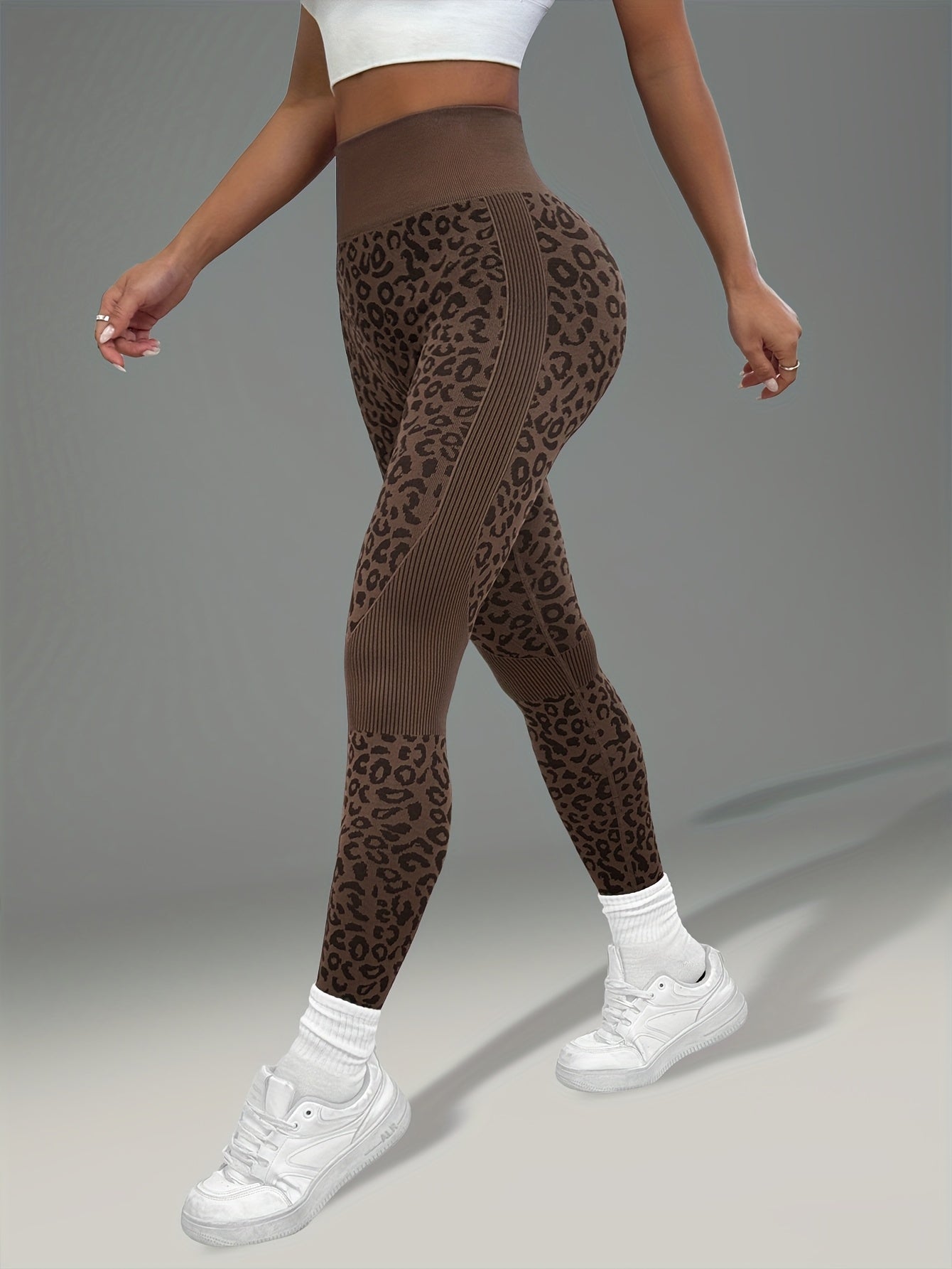 Legging Femme Imprimé Léopard Taille Élastique Antidérapant Stretch Respirant Pour Yoga Et Sport by LSDLBoutique.ch