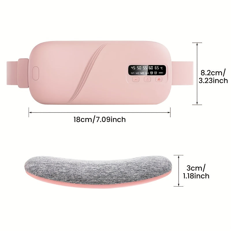Abdominal massager, USB rechargeable LED display, 5-level adjustable heating belt, portable heating massage belt, suitable for Women's menstrual period heating massage belt, perfect home work pink gift for women by LSDLBoutique.ch