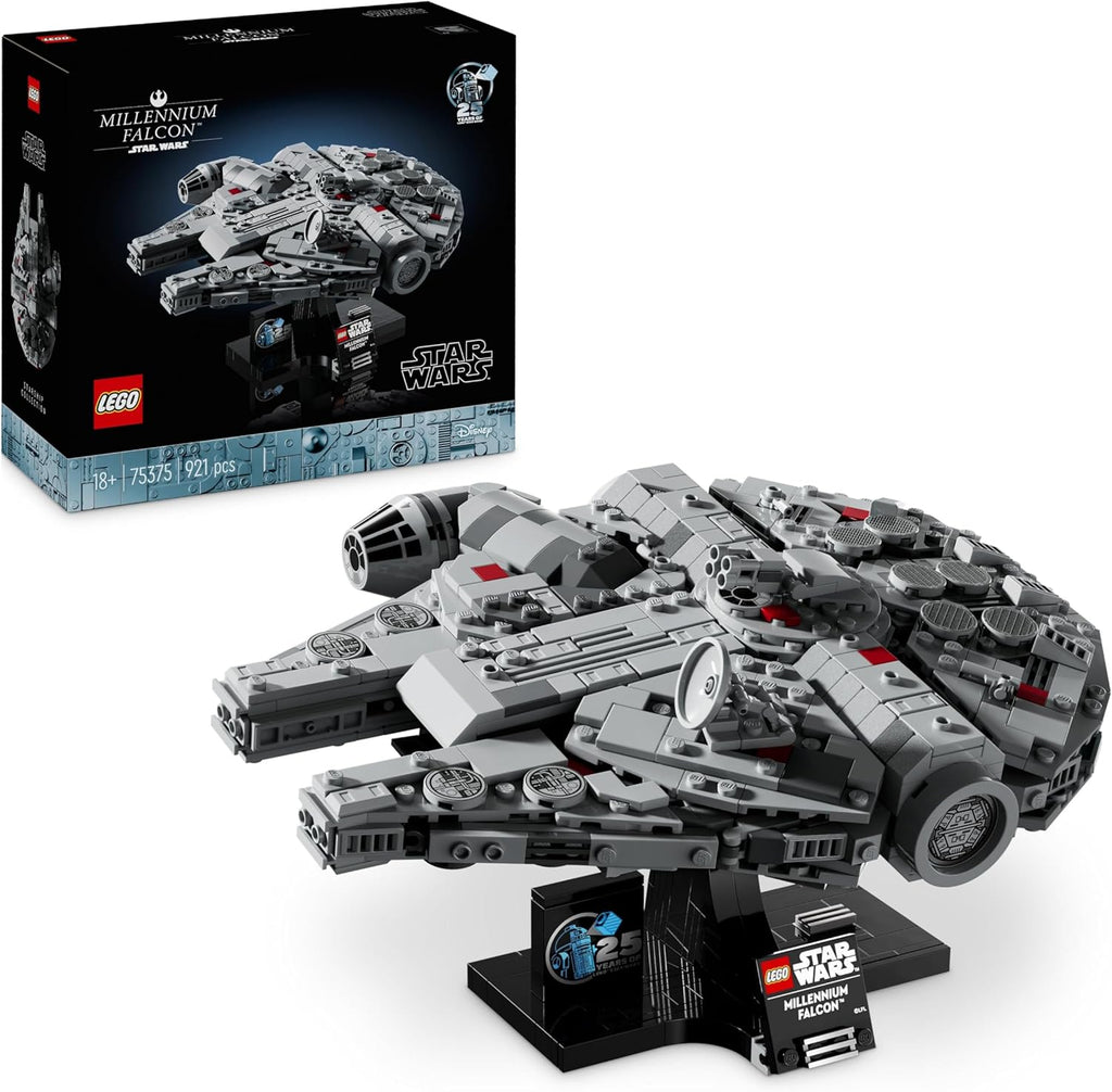LEGO Star Wars 75375 Millennium Falcon - Set de Construction de Vaisseau Spatial Collector pour Adulte - Présentoir & Plaque Descriptive pour Déco de Bureau - Cadeau pour Fans de Un Nouvel Espoir