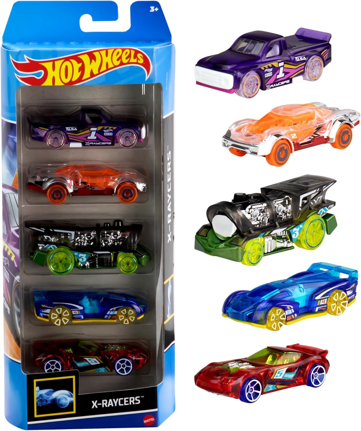 Hot Wheels Lot De 5 Voitures, Courses Extrêmes, Véhicules Jouets À L'Échelle 1:64 avec Détails Et Décors Réalistes, Voitures De Collection, Jouet pour Enfant de 3 Ans et Plus, 1806