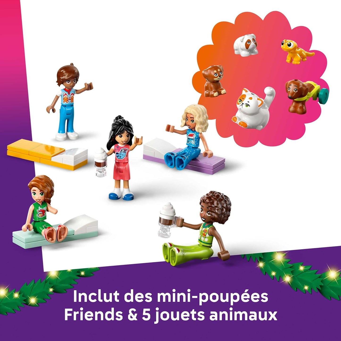 LEGO Friends Le Calendrier de l’Avent 2025 - Jouets pour Fille dès 6 Ans - Compte à Rebours Avant Noël avec 24 Surprises Dont 5 Mini-Poupées, 5 Figurines d'animaux & Accessoires Adorables 42668