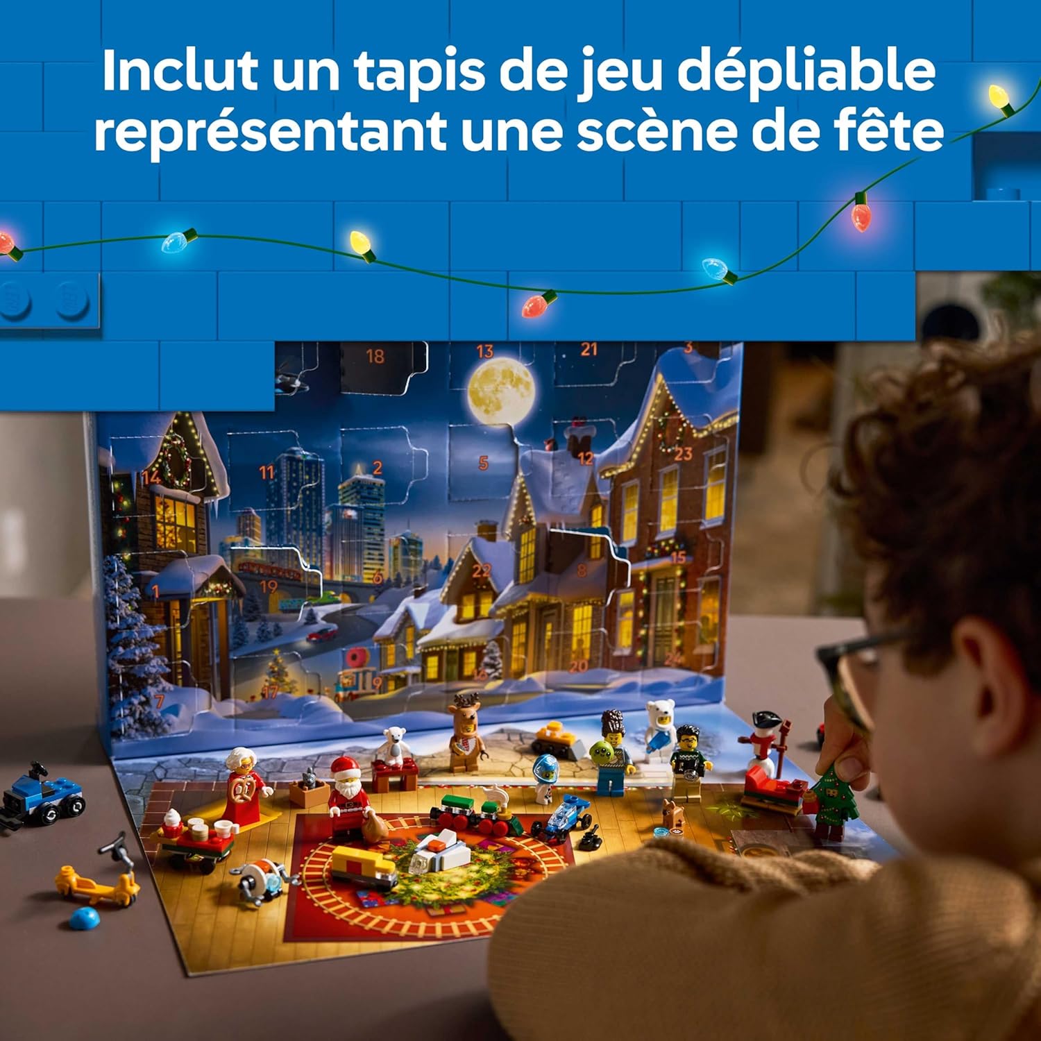 LEGO City Le Calendrier de l'Avent 2025 - Jeu pour Garçon ou Fille dès 5 Ans - Compte à Rebours Avant Noël avec 24 Surprises Dont Un Train, Une Voiture, Un Tracteur & 7 Minifigurines - Cadeau 60475