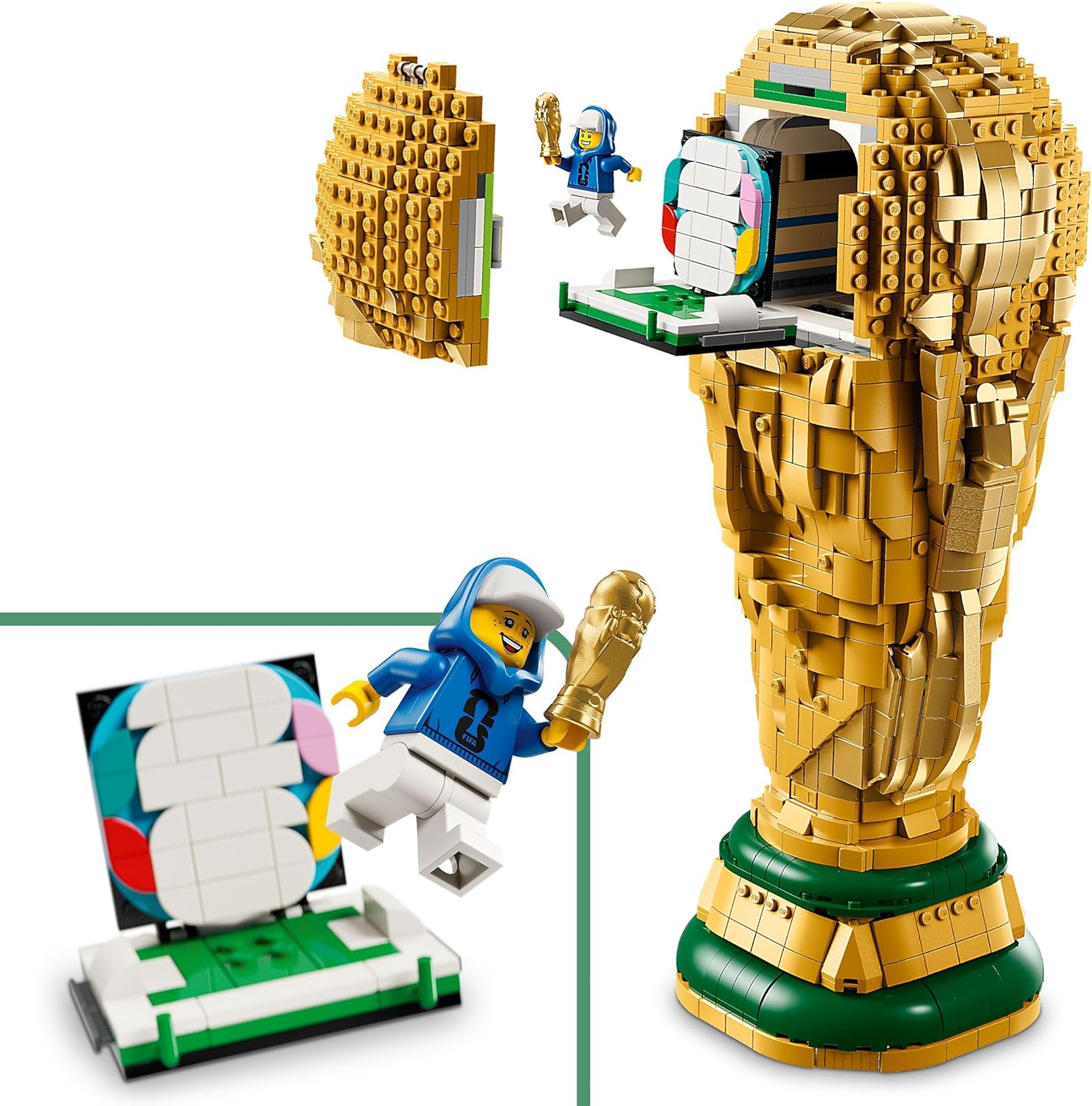 LEGO Editions Trophée Officiel de la Coupe du Monde de la FIFA - Jouet 3D - Maquette DIY avec Minifigurine Collector - Cadeau Football pour Garçon, Fille dès 12 Ans ou Adulte Fan de Sport 43020