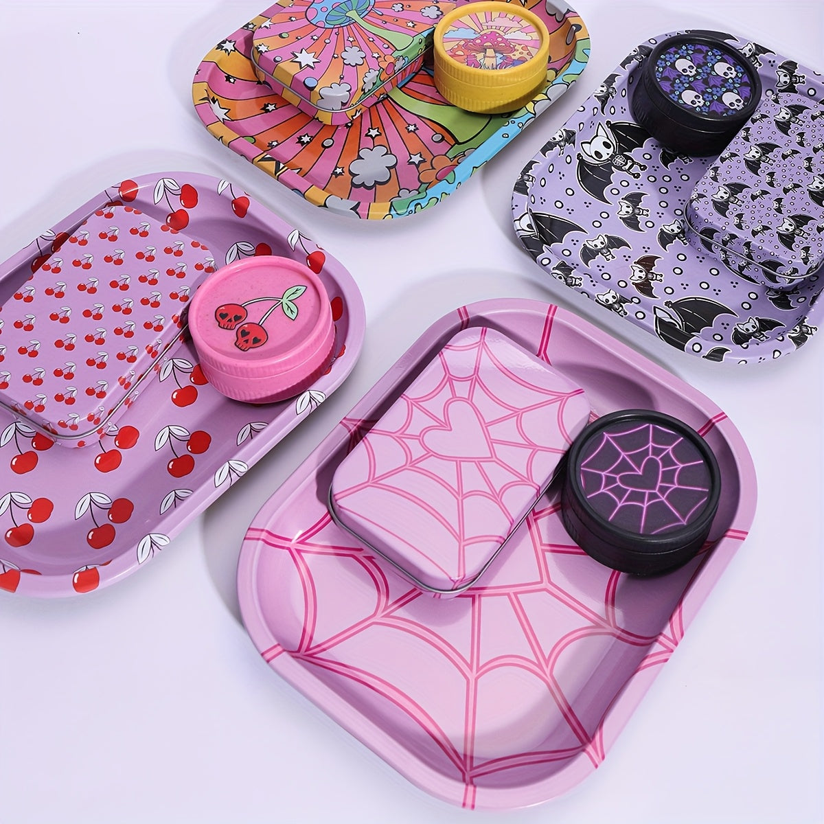 Kit Fumeur 3pcs : Étui Cigarettes, Double Grinder, Plateau Alu by LSDLBoutique.ch