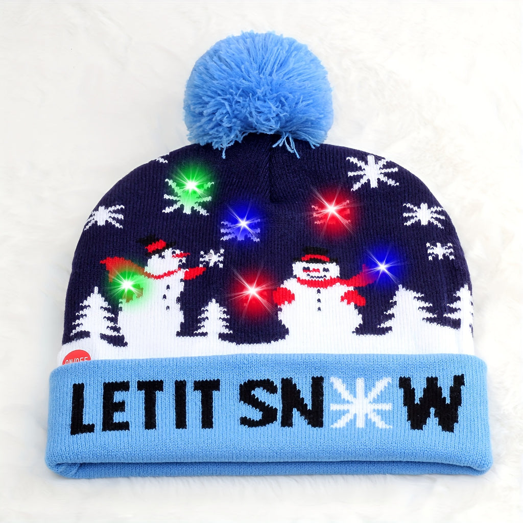 Bonnet Tricoté LED De Noël Pour Adultes Et Enfants Accessoire Festif Lumineux Chaud 100 Pour Cent Acrylique Doux by LSDLBoutique.ch