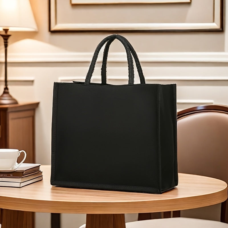 HempElegance – Sac à Main Noir en Chanvre avec Anses Fixes by LSDLBoutique.ch