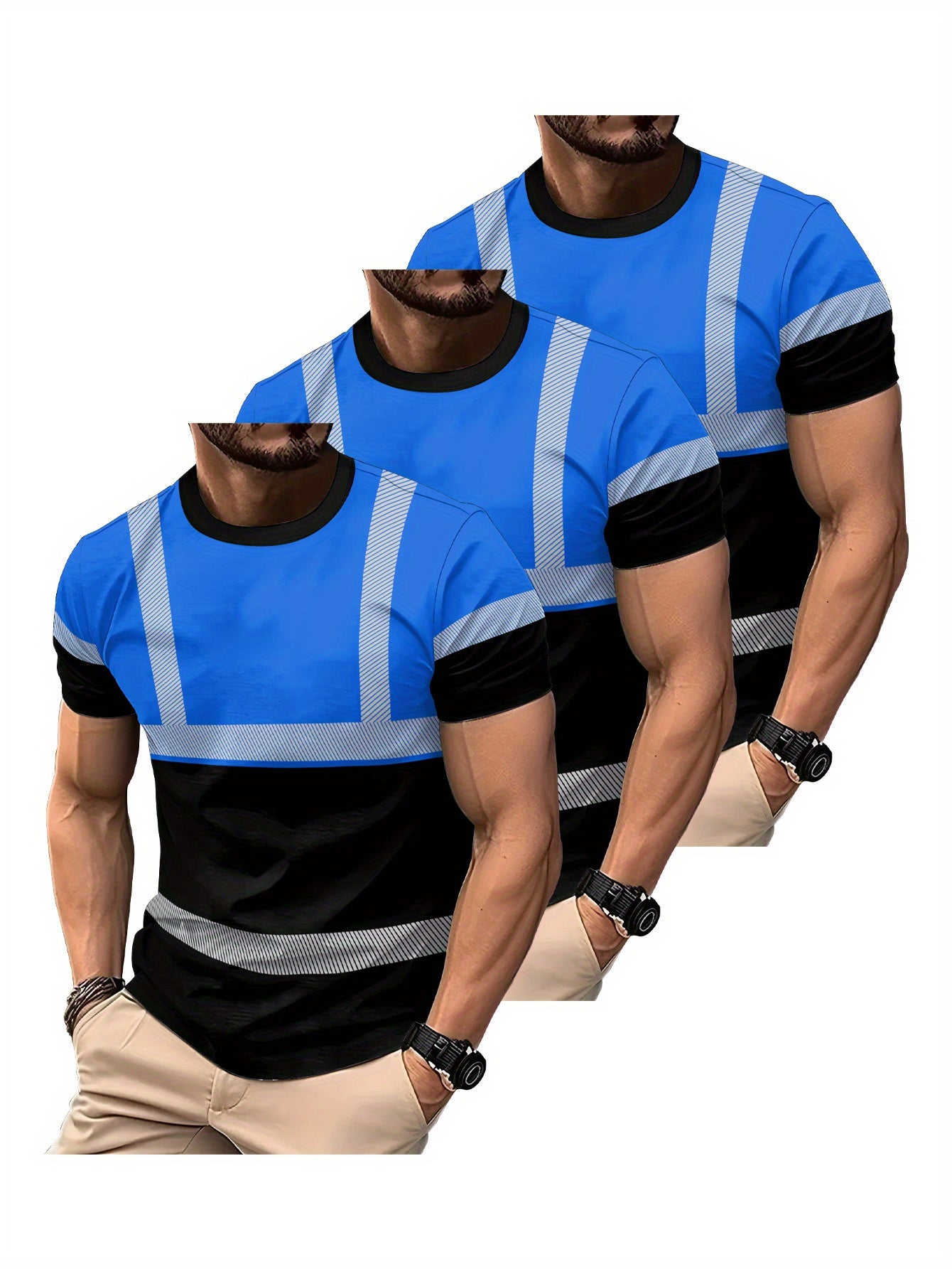 WorkPro – Lot de 3 T-Shirts de Travail Homme Respirants, Manches Courtes by LSDLBoutique.ch