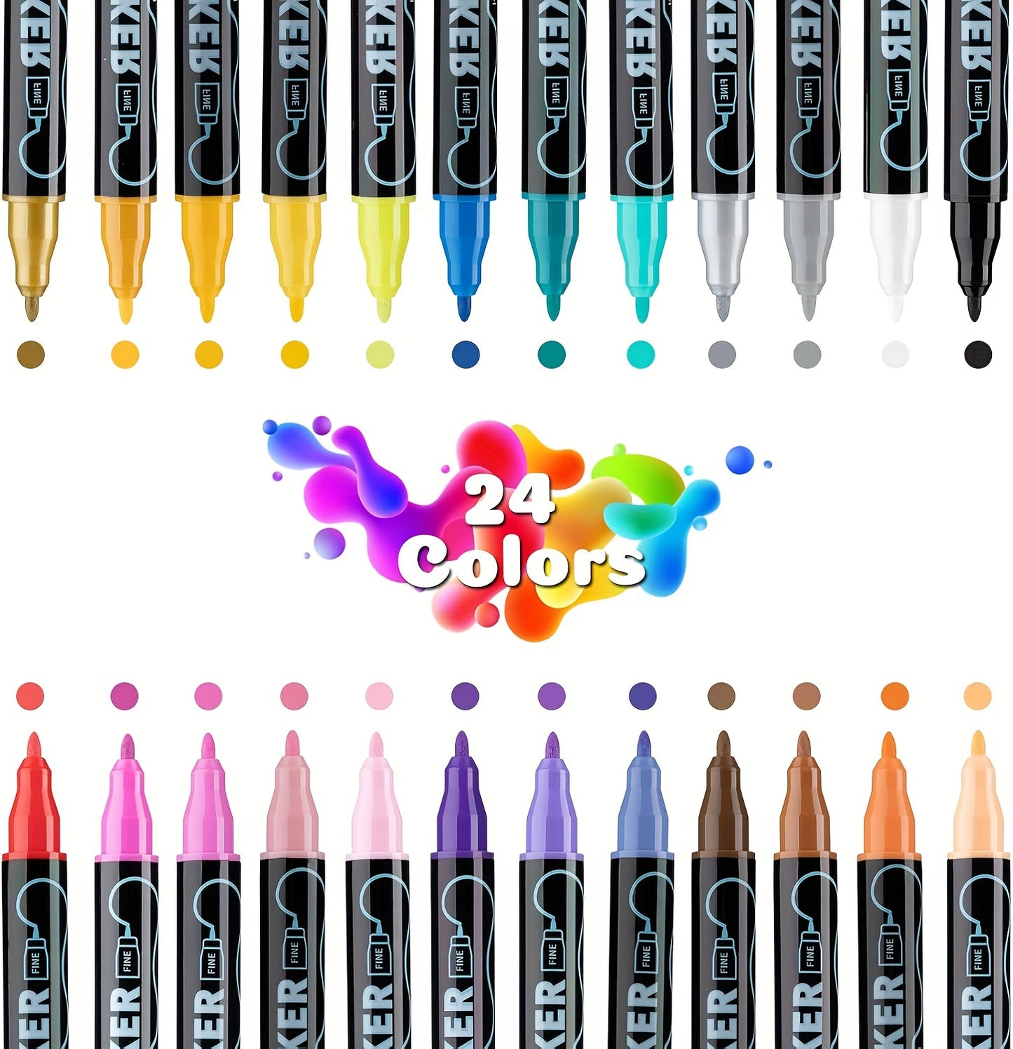 36 Colors Dual Tip Acrylic Pens Markers, Double Tip Premium Acrylic Markers, Acrylic Markers for Wood, Rock Painting, Glass, Canvas, Stone, DIY Crafts Making Art Supplies by LSDLBoutique.ch