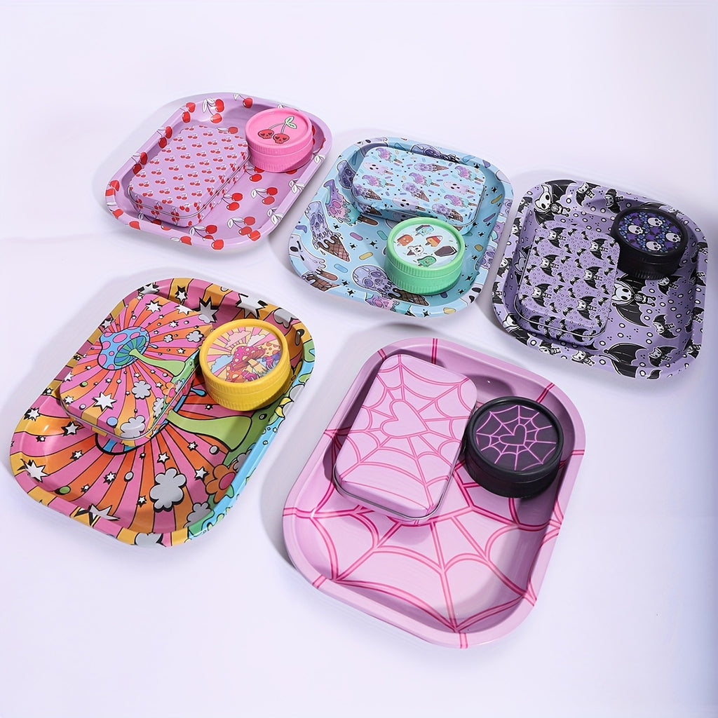 Kit Fumeur 3pcs : Étui Cigarettes, Double Grinder, Plateau Alu by LSDLBoutique.ch