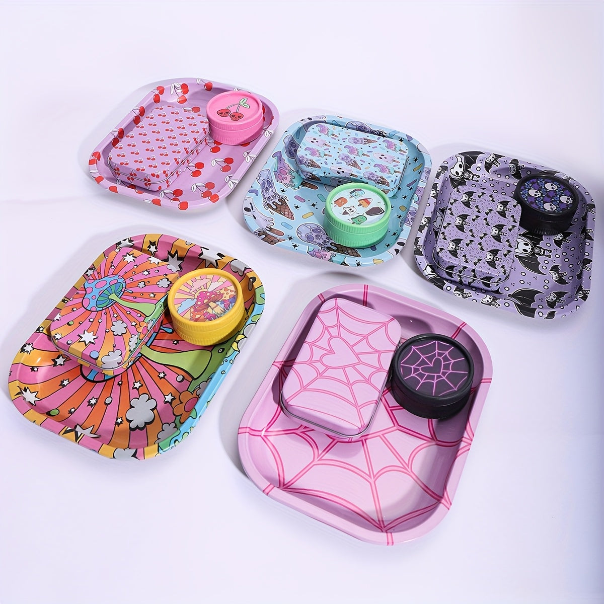 Kit Fumeur 3pcs : Étui Cigarettes, Double Grinder, Plateau Alu by LSDLBoutique.ch