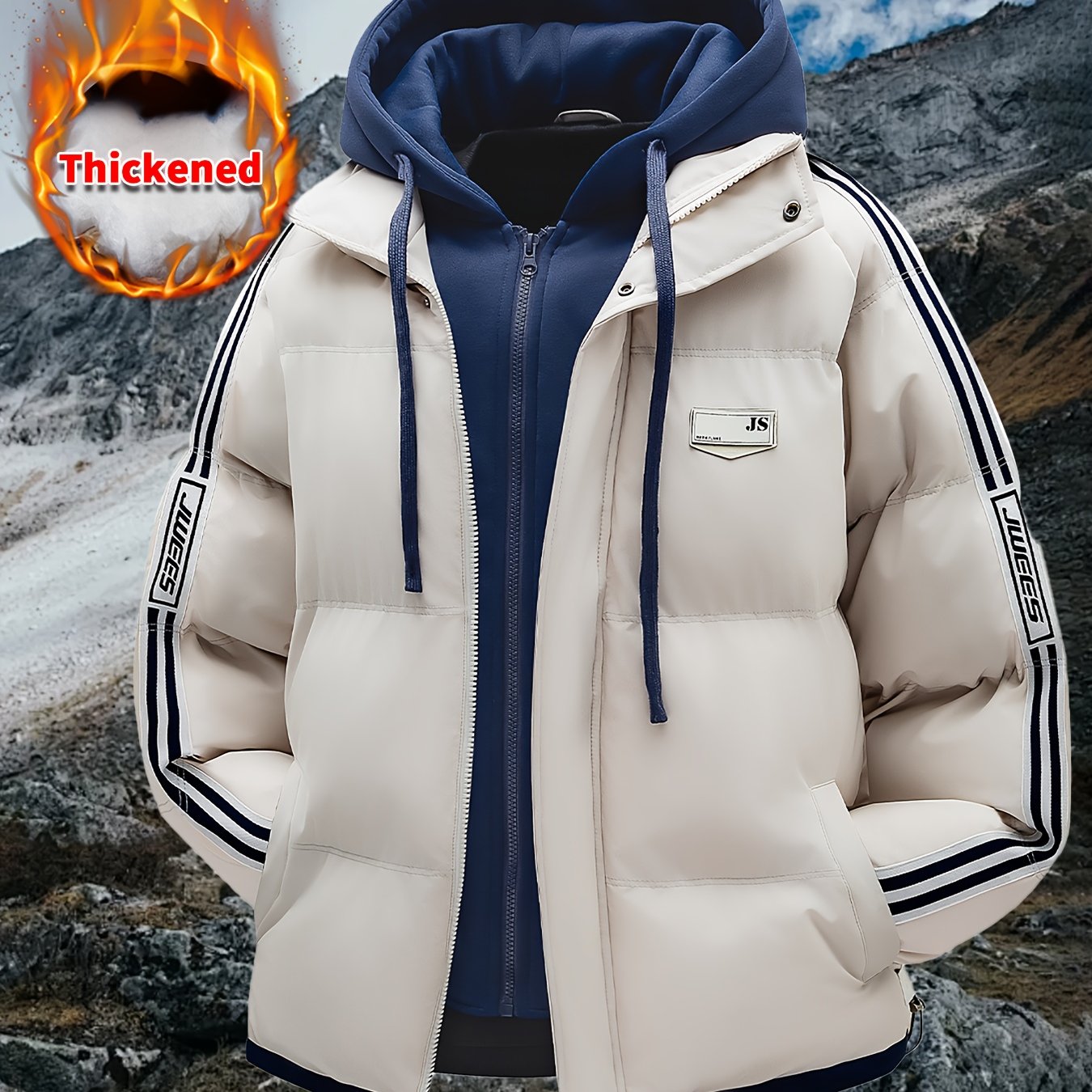 Manteau D’Hiver Capuche Pour Homme Fermeture Éclair Ultra Chaud Et Confortable Polyvalent by LSDLBoutique.ch