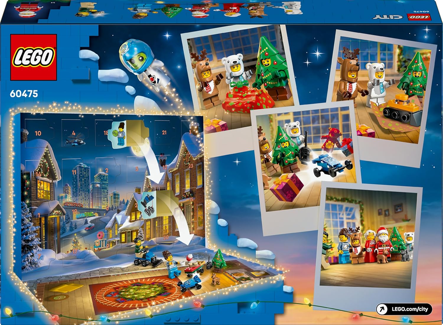 LEGO City Le Calendrier de l'Avent 2025 - Jeu pour Garçon ou Fille dès 5 Ans - Compte à Rebours Avant Noël avec 24 Surprises Dont Un Train, Une Voiture, Un Tracteur & 7 Minifigurines - Cadeau 60475