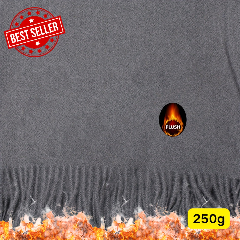 Foulard Femme Élégant à Franges Style Bohème Hiver Coloris Unis Tissu Jacquard Doux et Résistant by LSDLBoutique.ch