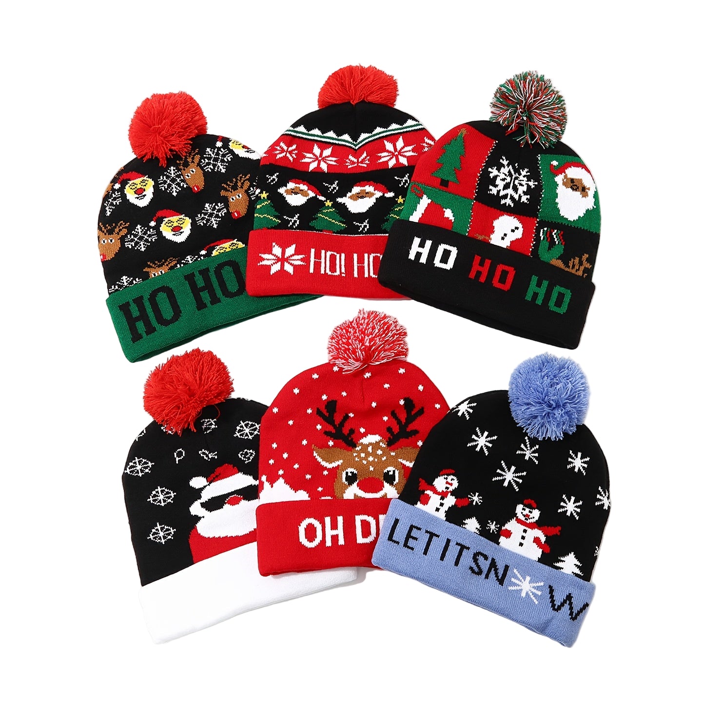 Bonnet De Noël Renne Bonhomme De Neige Sapin Avec Pompon Unisexe Édition Raffinée by LSDLBoutique.ch