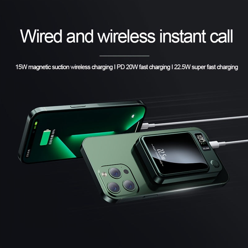 KOILAGER Batterie Externe 10000mAh Ultra Fine Charge Magnétique Sans Fil 15W Et Filaire 22,5W USB C Compatible IPhone by LSDLBoutique.ch