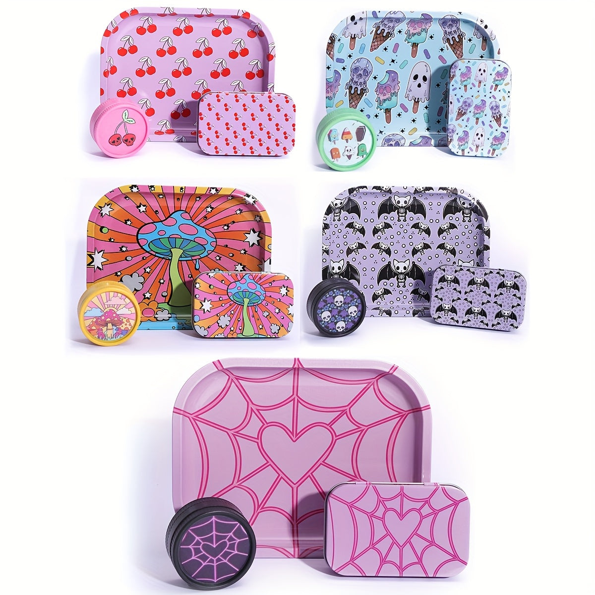 Kit Fumeur 3pcs : Étui Cigarettes, Double Grinder, Plateau Alu by LSDLBoutique.ch