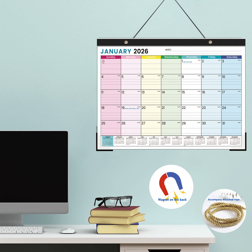 Calendrier Mural Mensuel Magnétique Grand Format 2025 2026 2027 43x30 cm Pour Maison Bureau École by LSDLBoutique