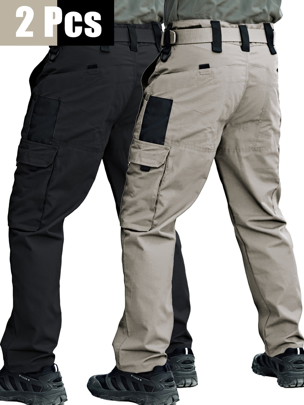 TactiPro – Lot de 2 Pantalons Cargo Tactiques Homme, Multi-Poches Résistants by LSDLBoutique.ch