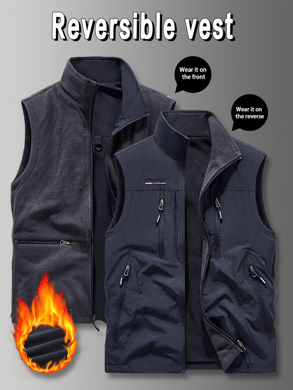 NordTrail – Gilet Réversible Homme Multi-Poches, Coupe Regular by LSDLBoutique.ch