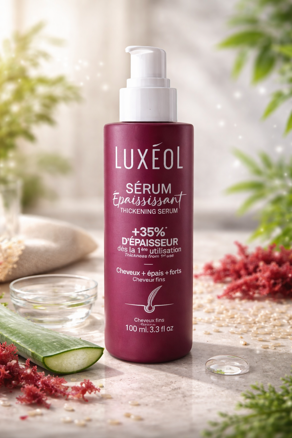 Sérum capillaire densifiant cheveux fins – Luxéol Thickening Hair Serum – 100 ml