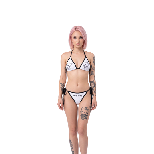 Kawaii Cosplay Bikini zweiteilig mit Katzenmotiv – Kuromi Y2K
