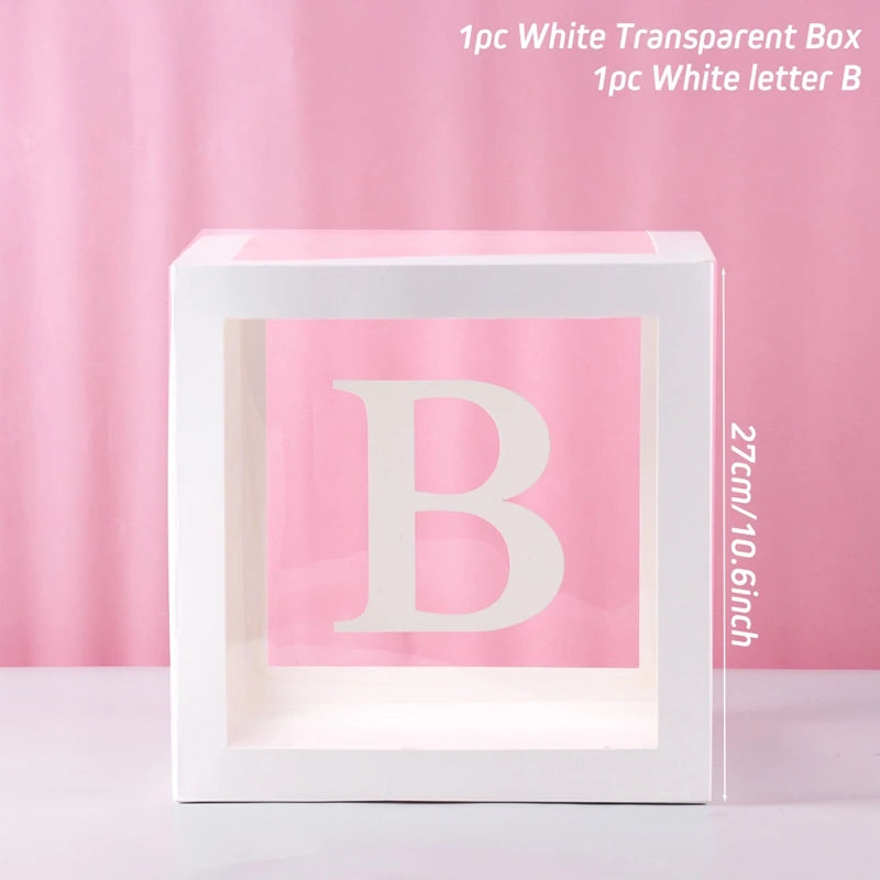 QIFU Boîte À Ballons Avec Lettres Plastique Rose Et Blanc