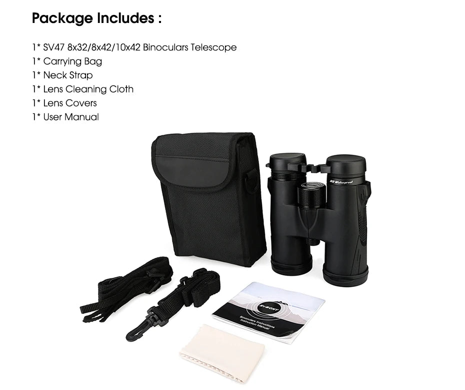 SVBONY SV47 8x42 BAK4 FMC HD IPX7 Waterproof Binoculars