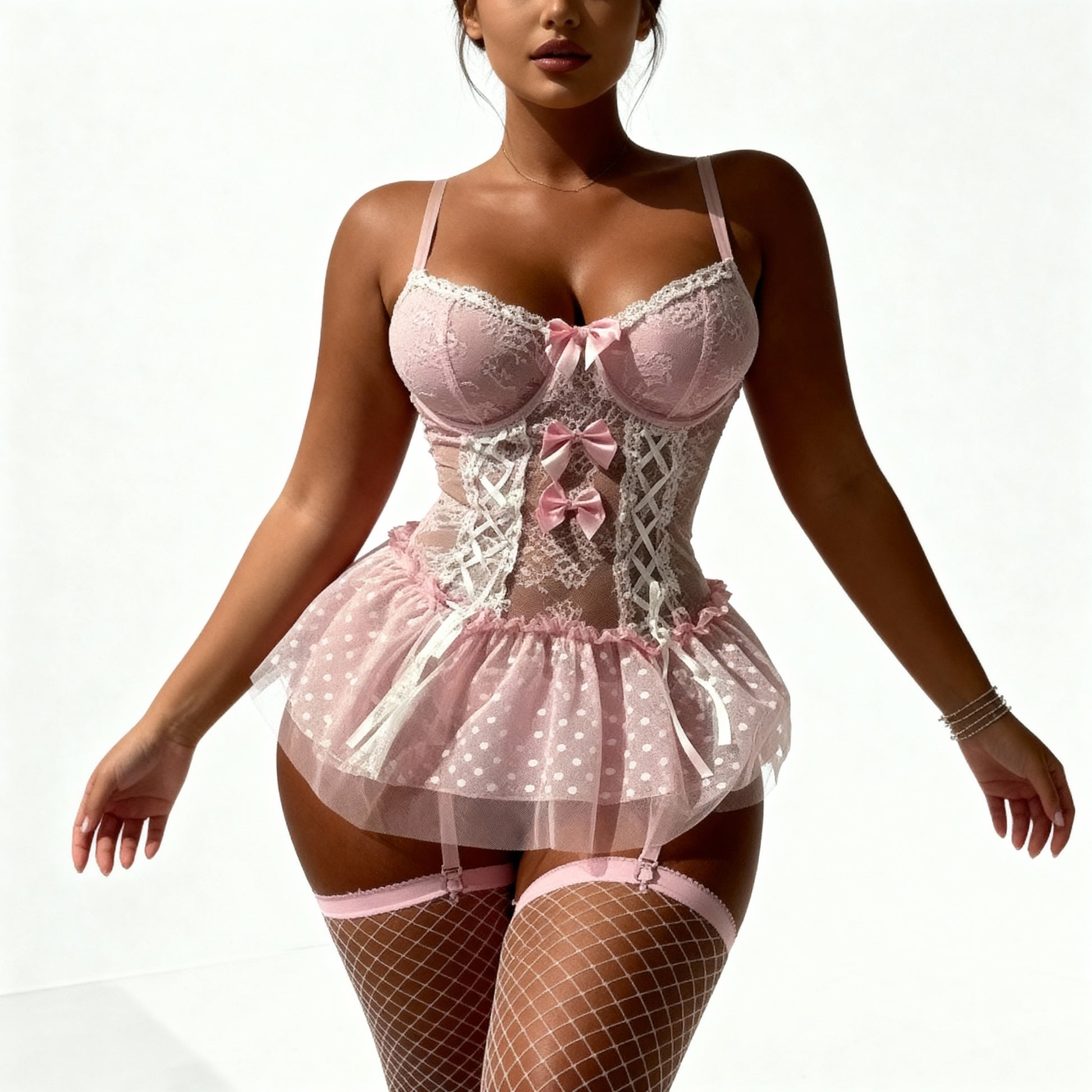 Isaline Corset Rose Avec Jupon En Tulle Raffiné Ensemble Chic Et Romantique Pour Soirée Habillée by Les Secrets de Léa