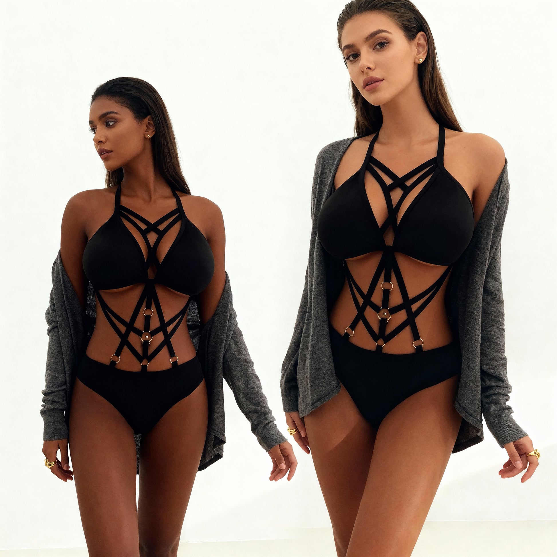 Body Stretch Femme Élégant À Lanières Croisées Confort Raffinement Pour Tenue Soirée Et Sous Blazer by Les Secrets de Léa