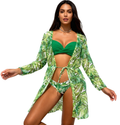 Les Secrets de Léa - Ensemble Kimono Tropical Bikini Vert - Naïma