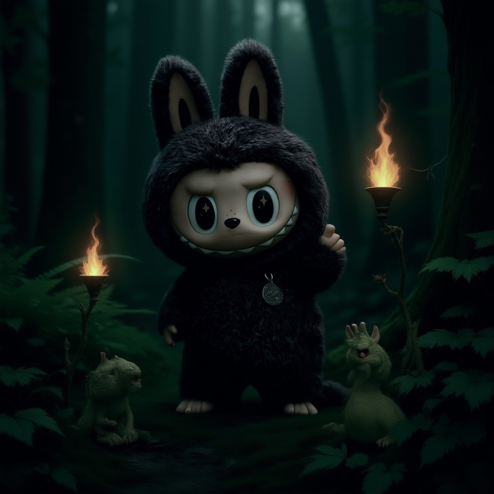 Labubu Zimomo Brun Blanc 