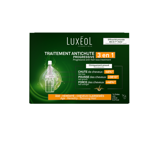 Traitement anti-chute progressif 3 en 1 en fioles – Luxéol