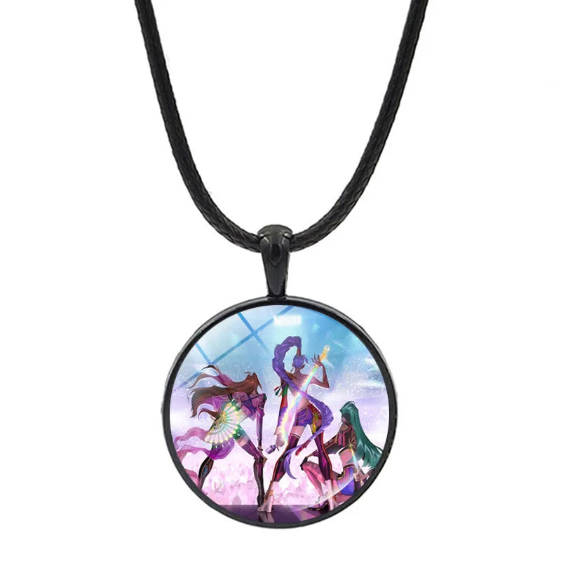 Kpop Idol Anime Couple collier coeur forme démon H pendentif mode Kpop idole collier bijoux Couple cadeaux temps gemme collier