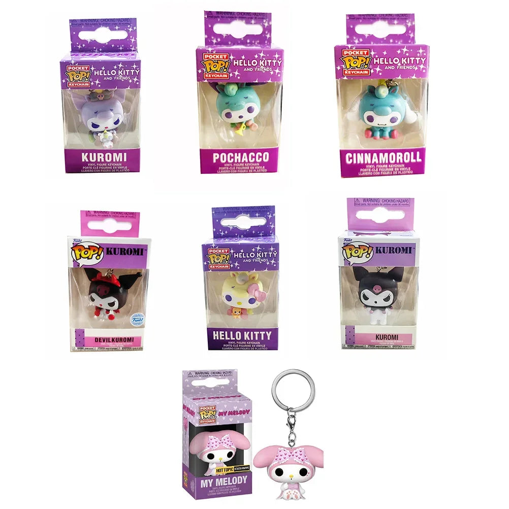 Funko Pop ma mélodie Kuromi avec Baku porte-clés jouet Hello Kitty Pochacco diable Kuromi poche Pop porte-clés modèle à collectionner jouets by LSDLBoutique.ch